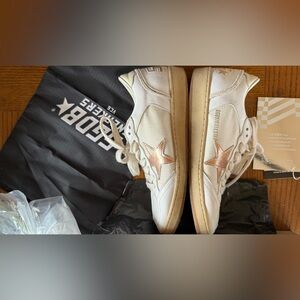 Golden Goose White and Rose Gold Star Sneakers size 38